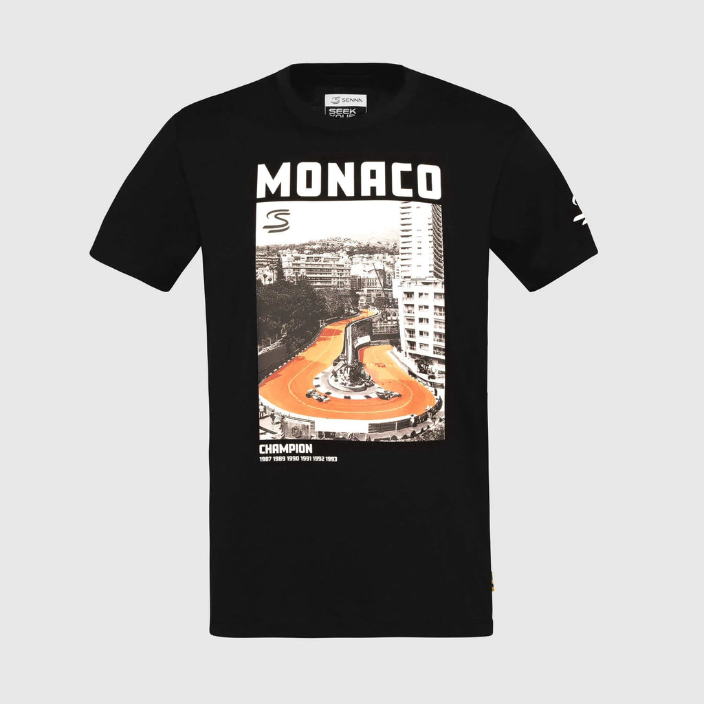 Ayrton Senna F1 Monaco Circuit Graphic T-Shirt - Black T-shirts Ayrton Senna 