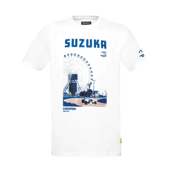 Ayrton Senna F1 Suzuka Circuit Graphic T-Shirt - White – CMC
