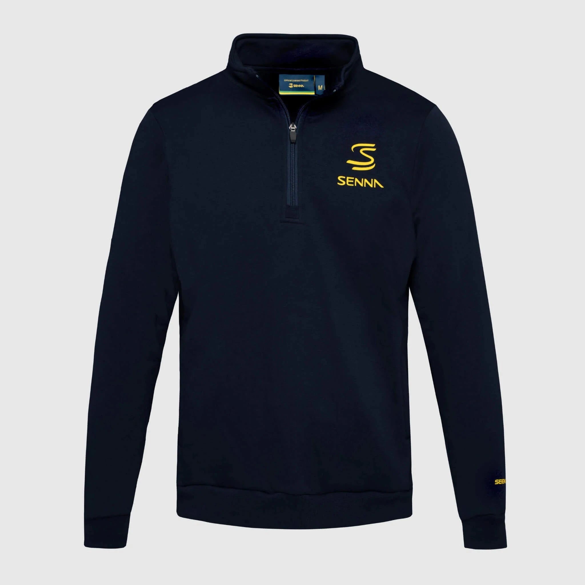 Ayrton Senna F1 Legacy 1/4 Zip Fleece - Navy/White – CMC Motorsports® Ayrton Senna F1 Legacy 1/4 Zip Fleece - Navy/White – CMC Motorsports®