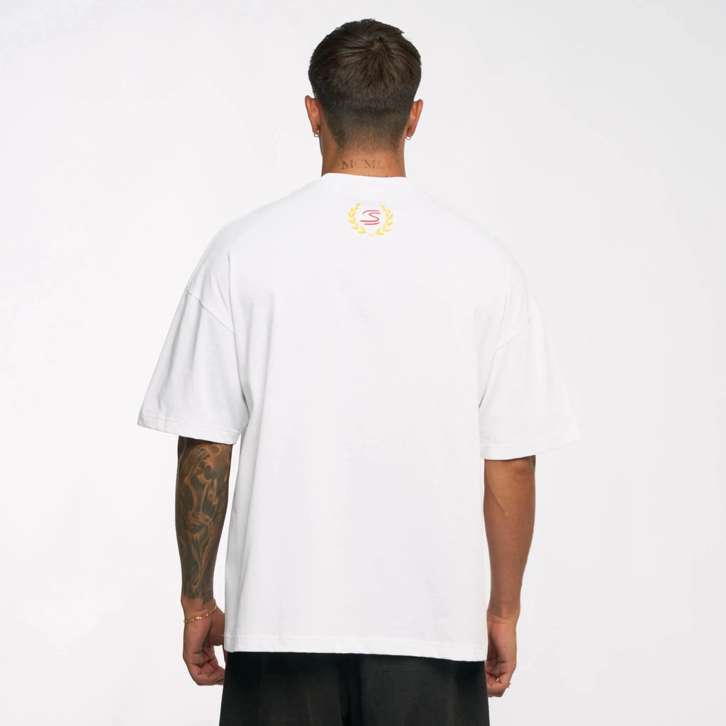 Ayrton Senna F1 Oversized Graphic T-Shirt - White T-shirts Ayrton Senna 