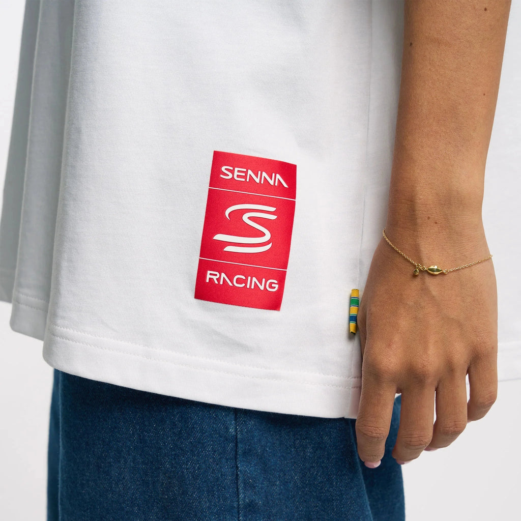 Ayrton Senna F1 Oversized Graphic T-Shirt - White T-shirts Ayrton Senna 