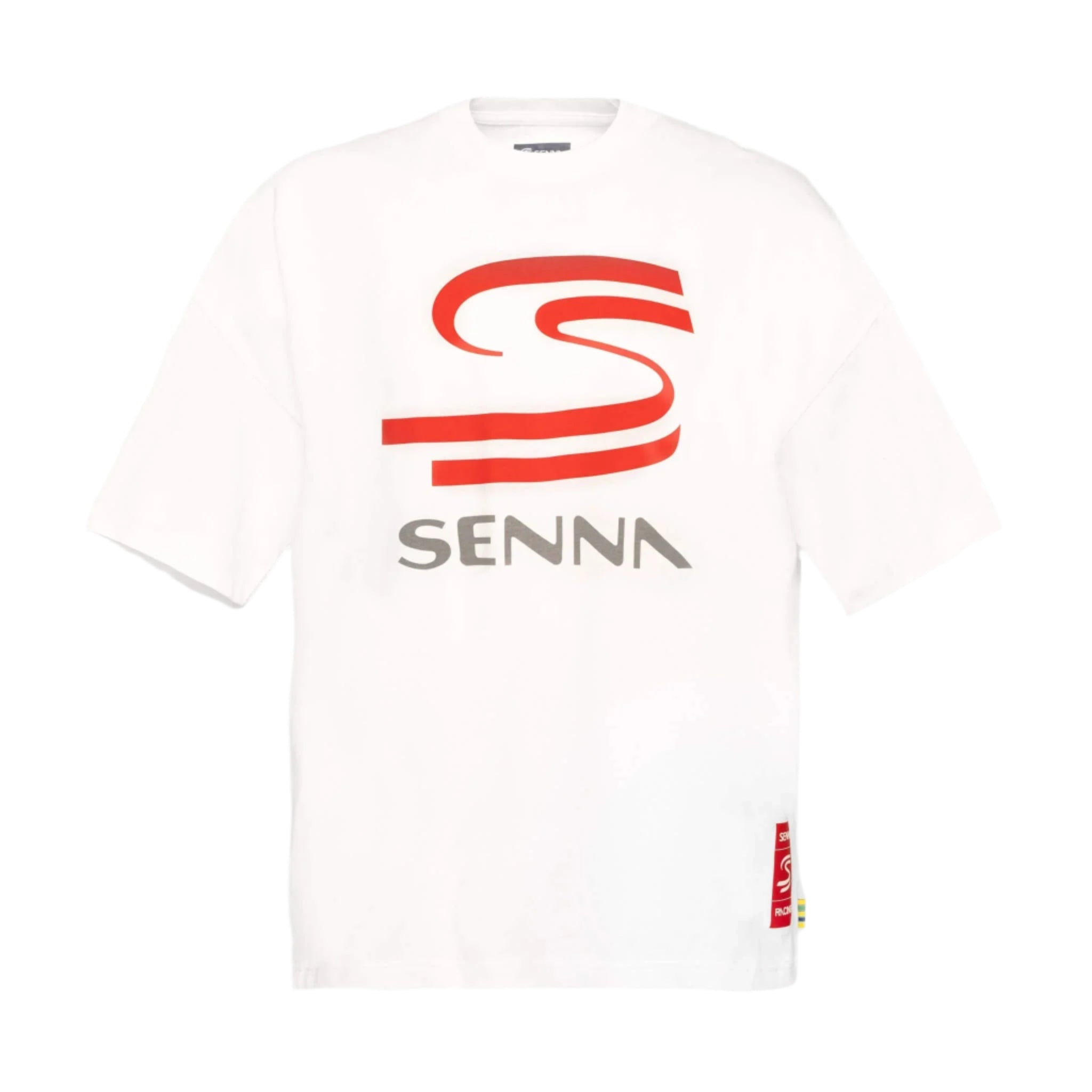 送料無料商品の通販 Ayrton Senna CMC – White - T-Shirt Graphic Oversized F1 トップス