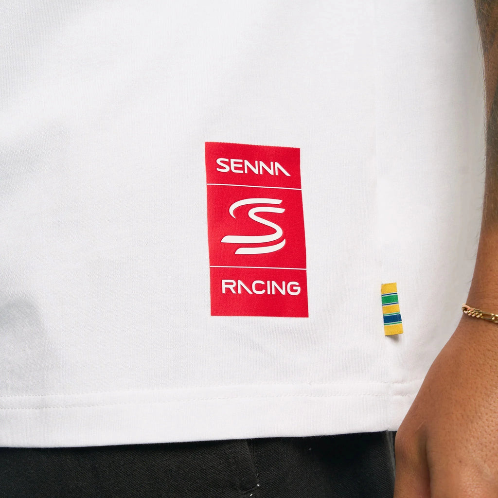 Ayrton Senna F1 Senninha Oversized T-Shirt - White T-shirts Ayrton Senna 