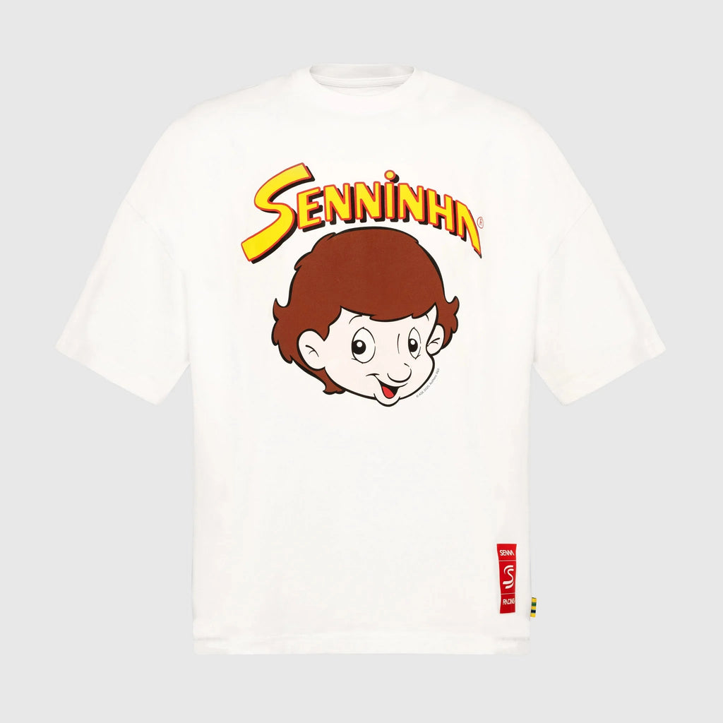 Ayrton Senna F1 Senninha Oversized T-Shirt - White T-shirts Ayrton Senna 