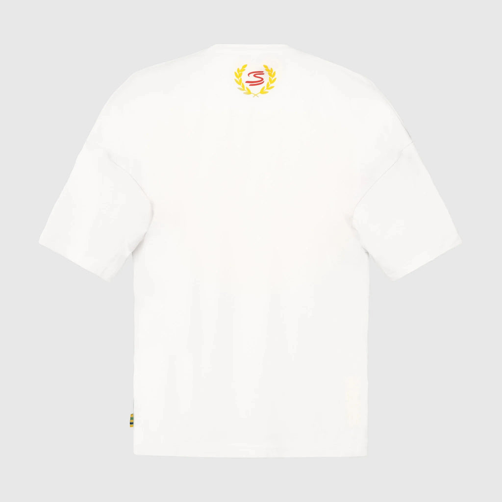 Ayrton Senna F1 Oversized Graphic T-Shirt - White T-shirts Ayrton Senna 