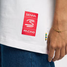 Ayrton Senna F1 Senninha Oversized Cartoon T-Shirt - White T-shirts Ayrton Senna 