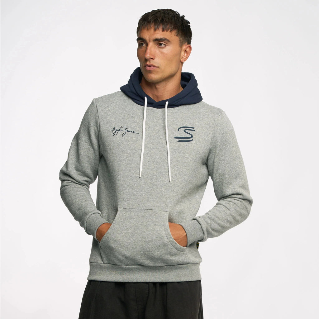 Ayrton Senna F1 Seek Your Truth Circle Hoodie - Gray Marle/Yellow Hoodies Ayrton Senna 