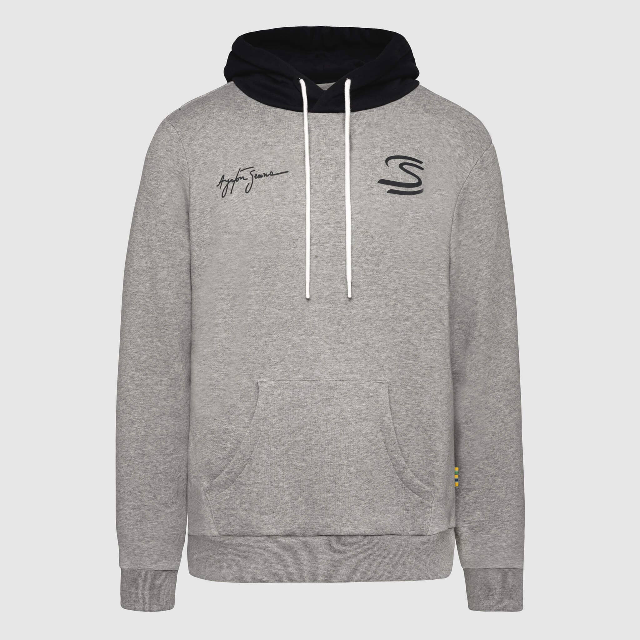 Ayrton Senna F1 Seek Your Truth Circle Hoodie - Gray Marle/Yellow Hoodies Ayrton Senna XS Gray 