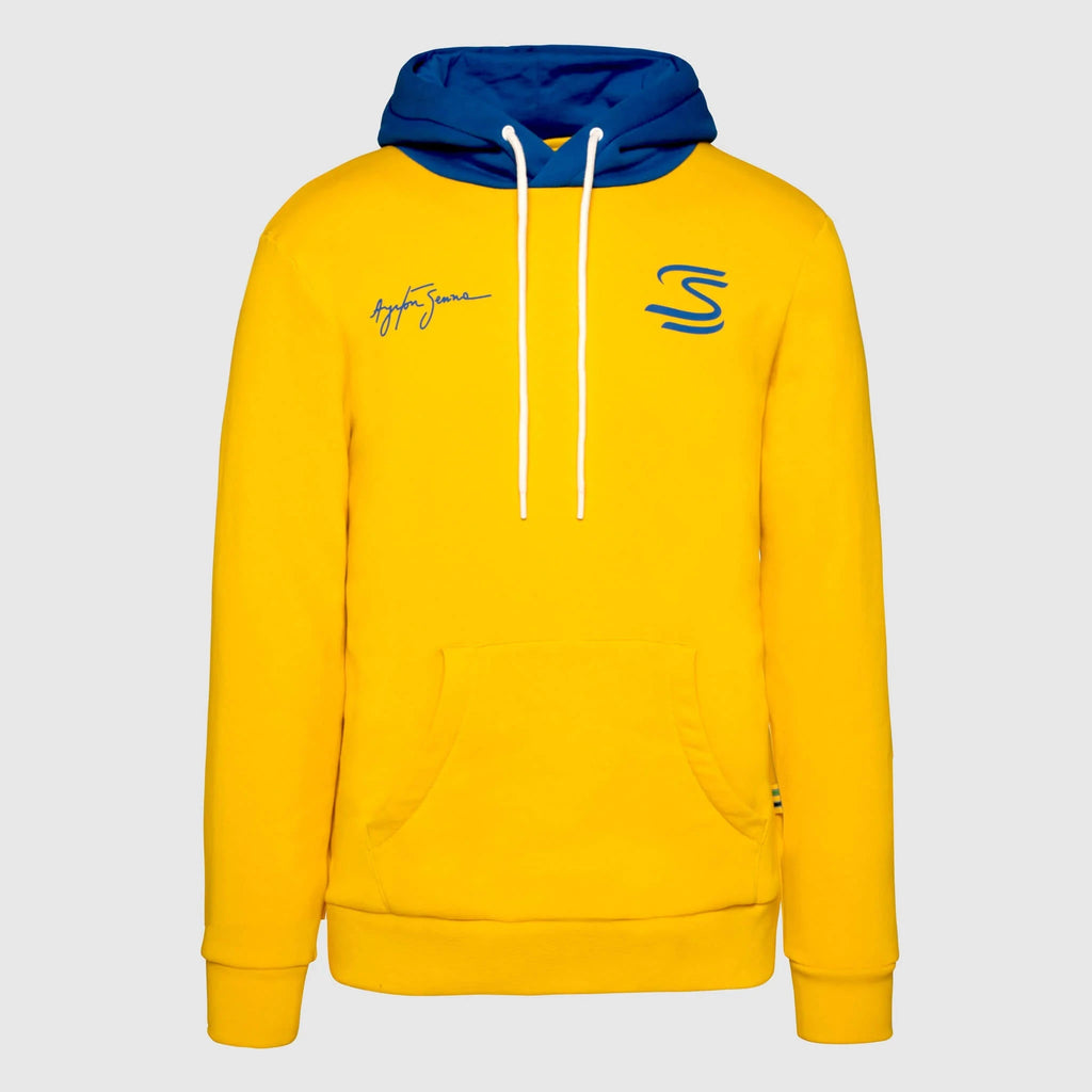 Ayrton Senna F1 Seek Your Truth Circle Hoodie - Gray Marle/Yellow Hoodies Ayrton Senna XS Yellow 