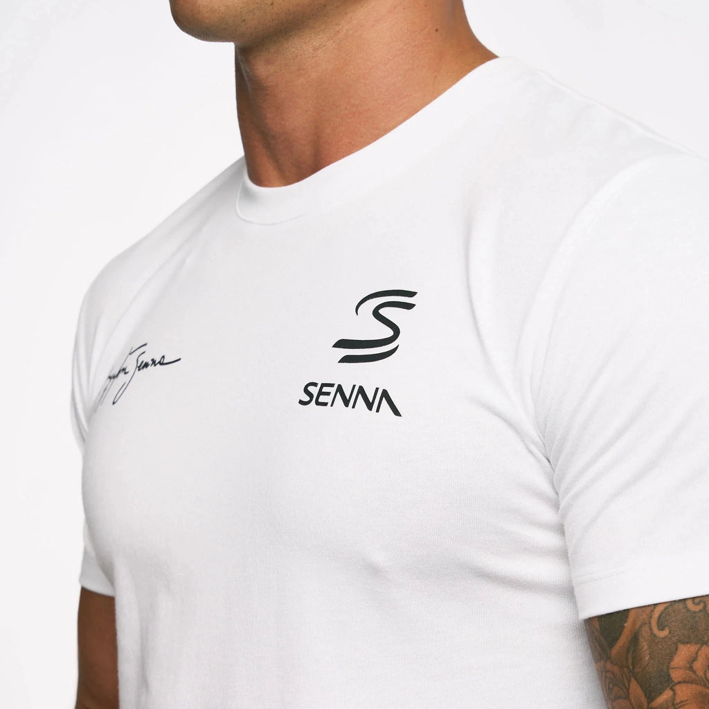 Ayrton Senna F1 Seek Your Truth Circle T-Shirt - White/Yellow T-shirts Ayrton Senna 