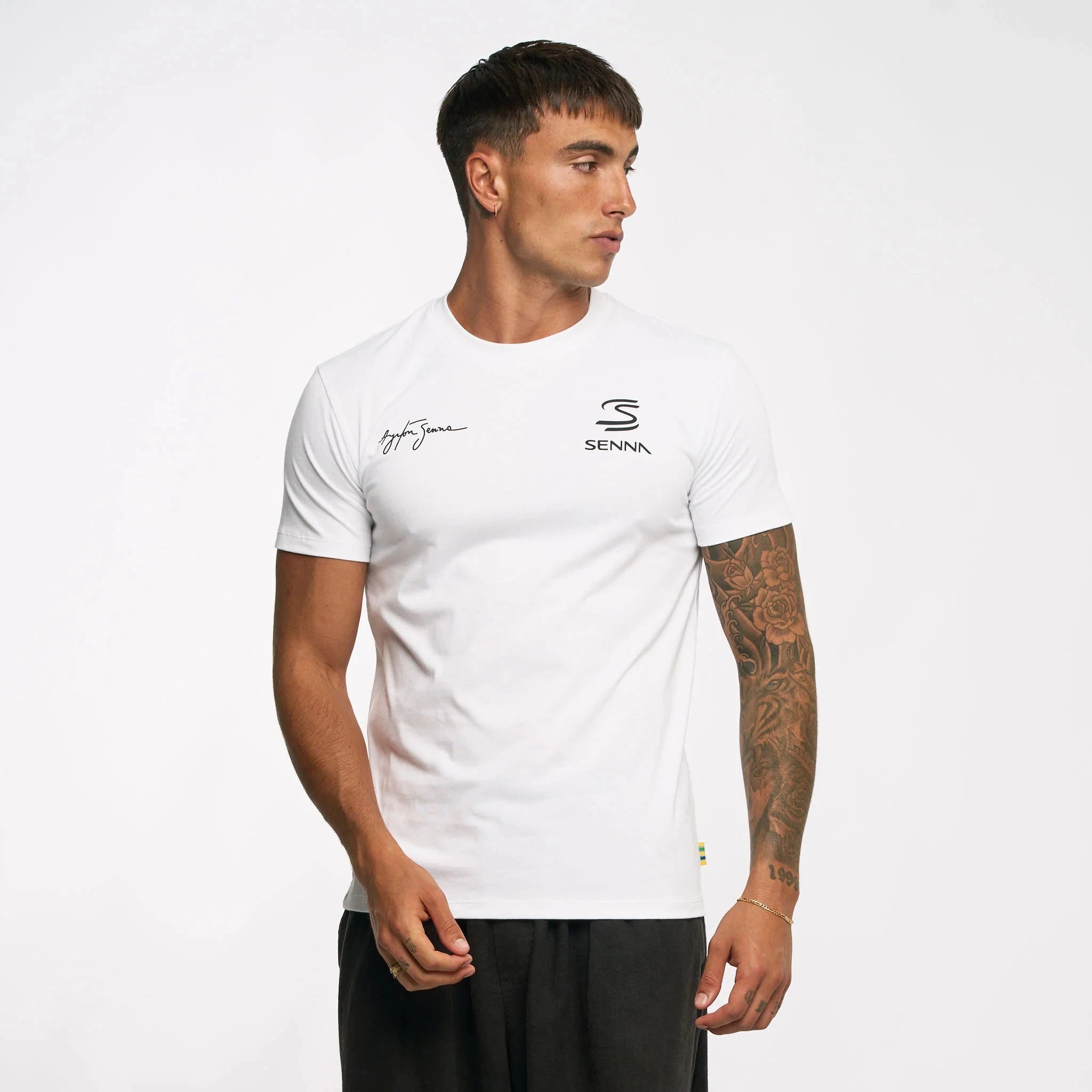 Ayrton Senna F1 Seek Your Truth Circle T-Shirt - White/Yellow T-shirts Ayrton Senna 