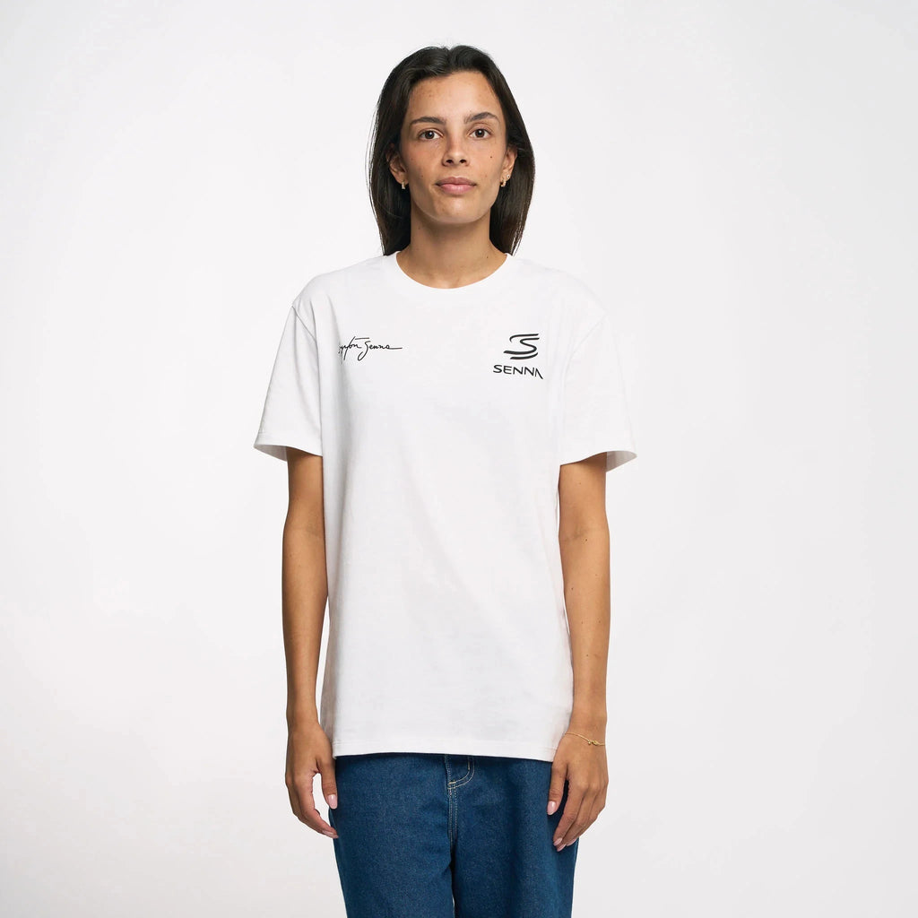 Ayrton Senna F1 Seek Your Truth Circle T-Shirt - White/Yellow T-shirts Ayrton Senna 
