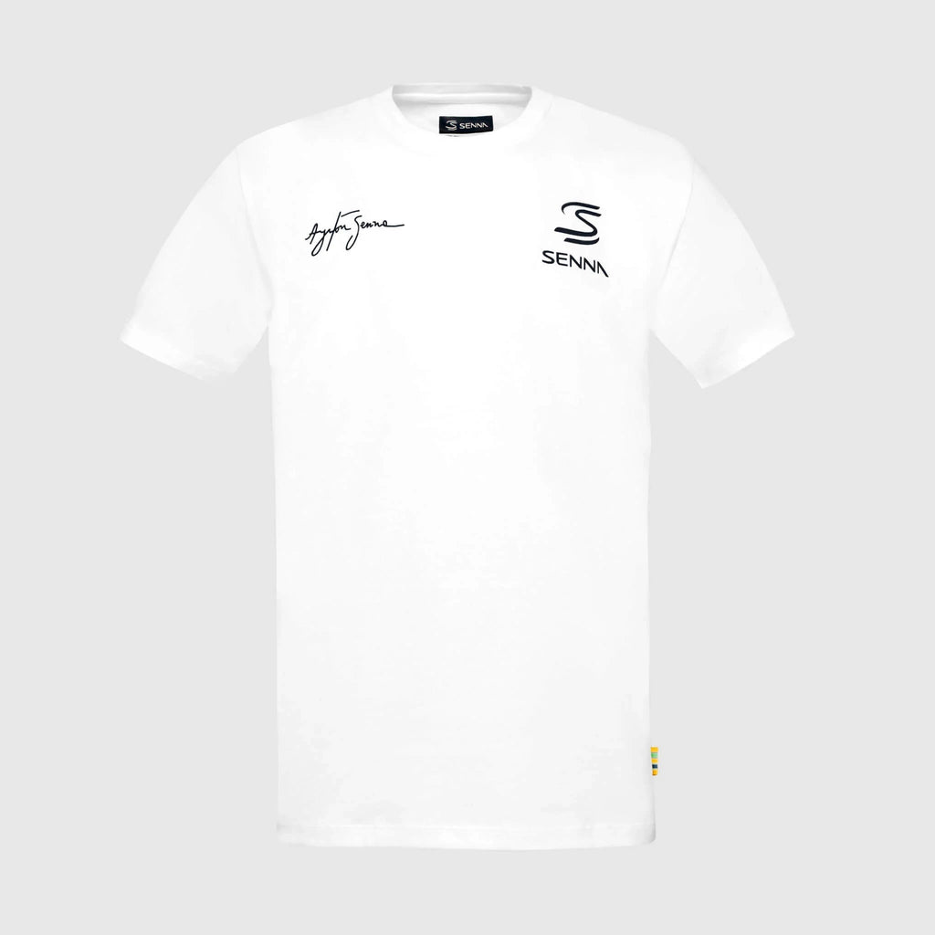 Ayrton Senna F1 Seek Your Truth Circle T-Shirt - White/Yellow T-shirts Ayrton Senna 