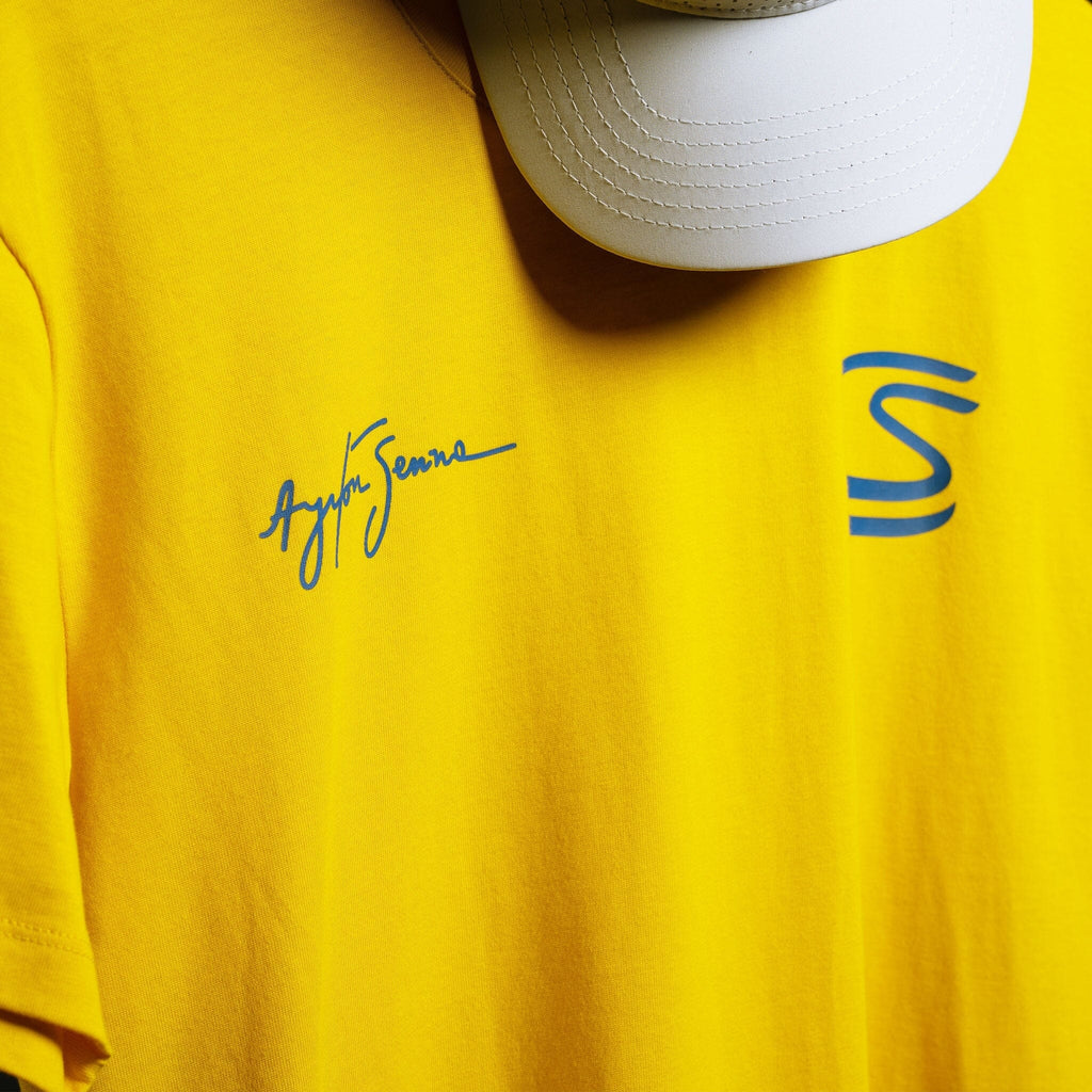 Ayrton Senna F1 Seek Your Truth Circle T-Shirt - White/Yellow T-shirts Ayrton Senna 