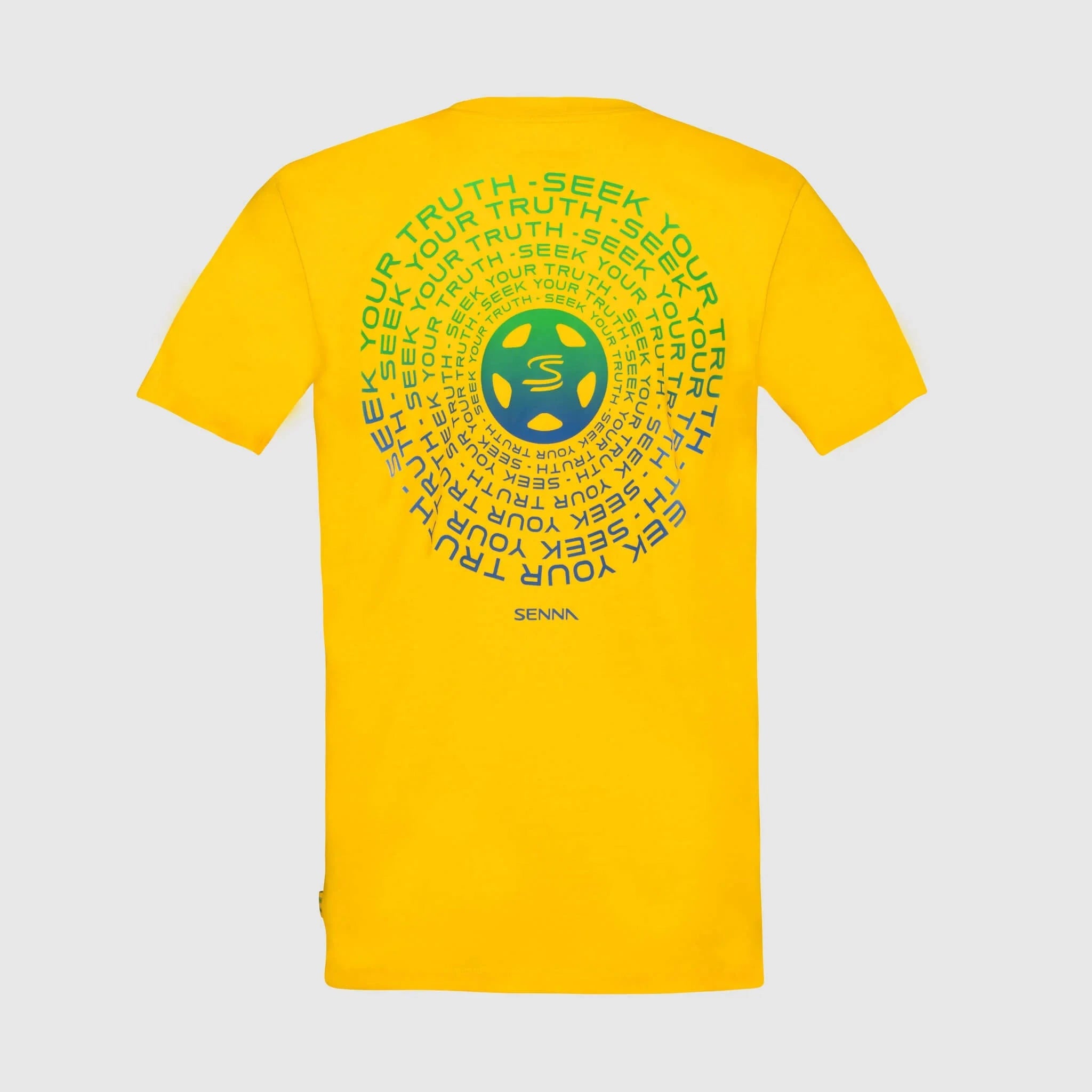 Ayrton Senna F1 Seek Your Truth Circle T-Shirt - White/Yellow T-shirts Ayrton Senna 