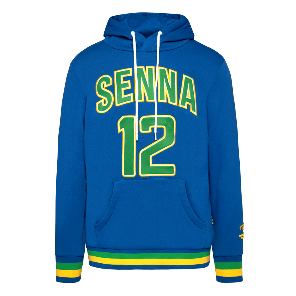 Ayrton Senna F1 Collegiate Hoodie - Blue/Green Hoodies Ayrton Senna 