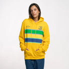 Ayrton Senna F1 Stripe Pullover Hoodie - White/Yellow Hoodies Ayrton Senna 