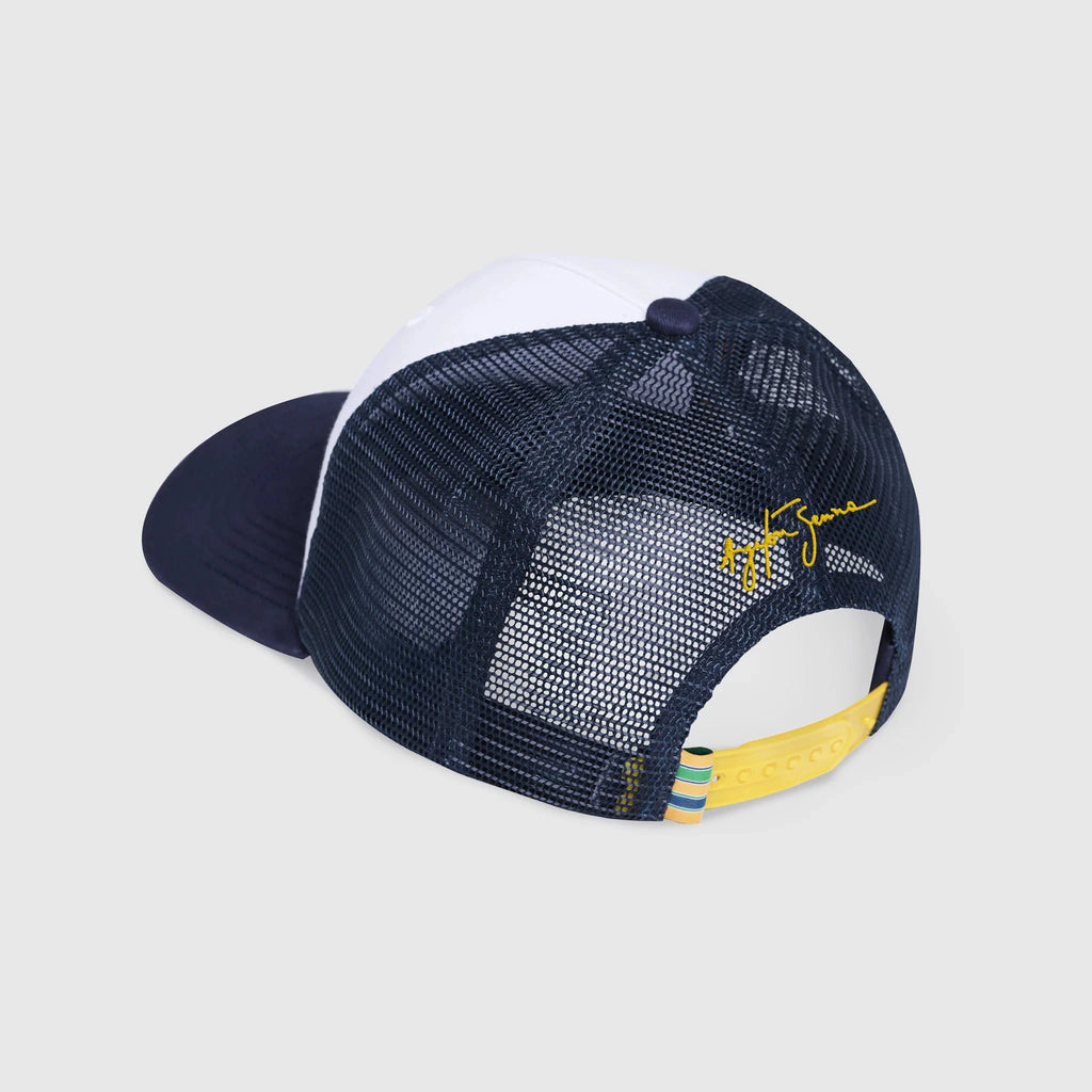 Ayrton Senna F1 Trucker Baseball Hat - Navy Hats Ayrton Senna 