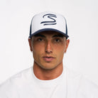 Ayrton Senna F1 Trucker Baseball Hat - Navy Hats Ayrton Senna 