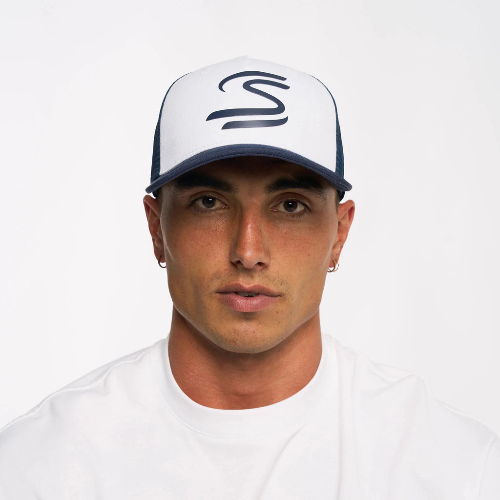 Ayrton Senna F1 Trucker Baseball Hat - Navy Hats Ayrton Senna 