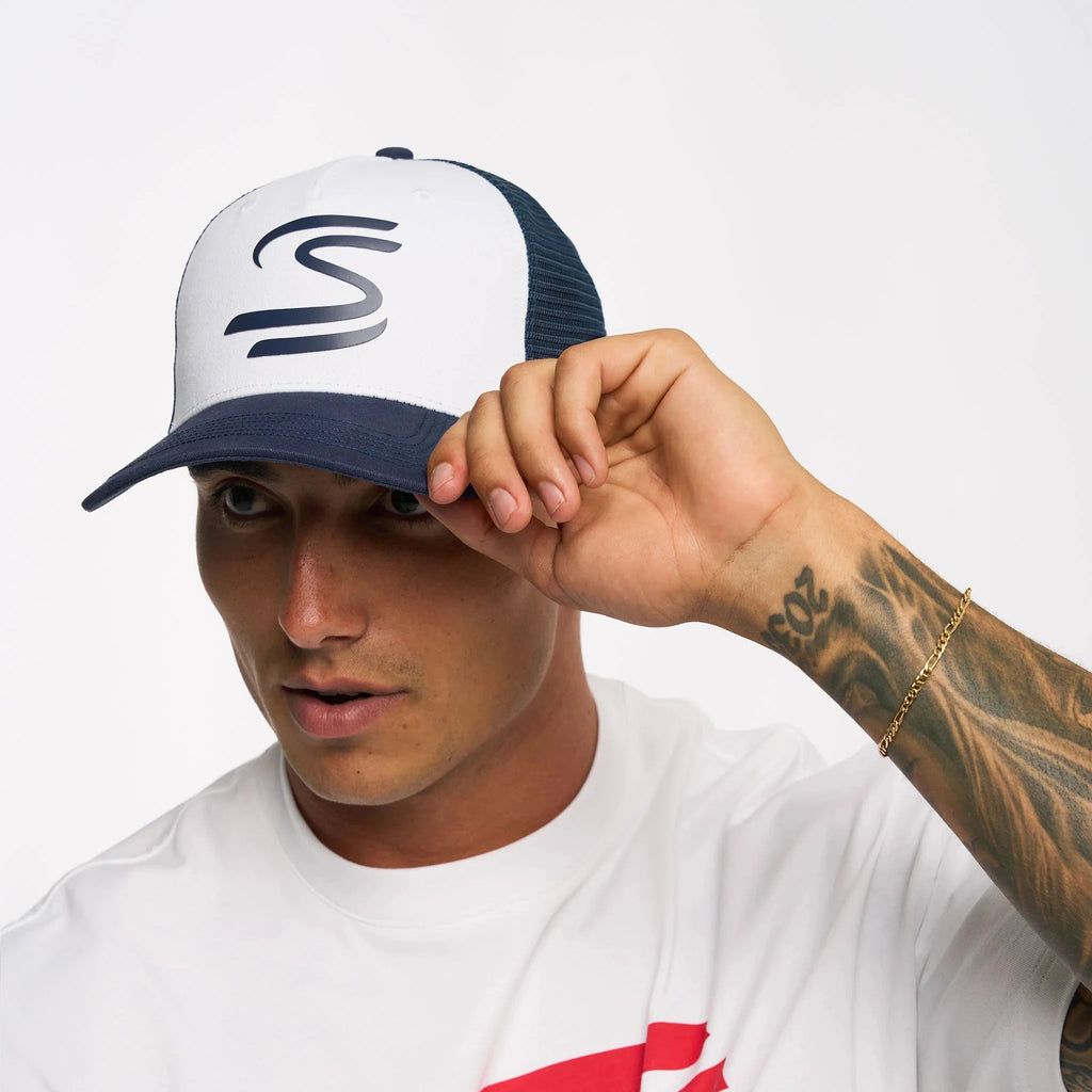 Ayrton Senna F1 Trucker Baseball Hat - Navy Hats Ayrton Senna 