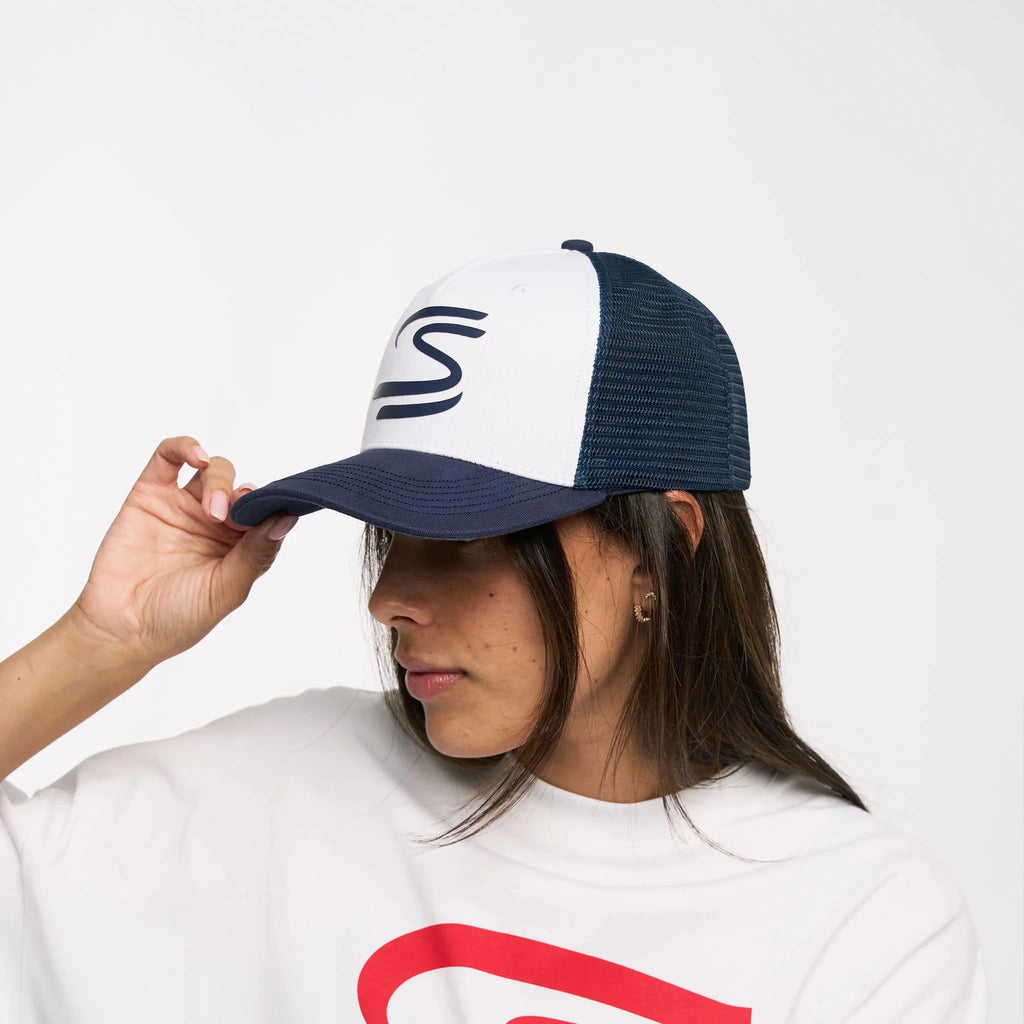 Ayrton Senna F1 Trucker Baseball Hat - Navy Hats Ayrton Senna 