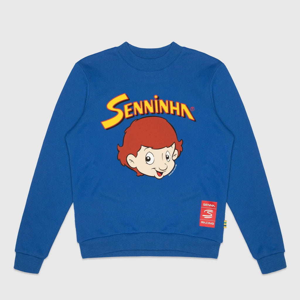 Ayrton Senna F1 Senninha Oversized Sweatshirt - White/Blue Sweatshirt Ayrton Senna XS Blue 