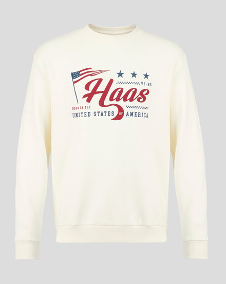 Haas Racing F1 USA Flag Sweatshirt - Egret Sweatshirts Haas F1 Racing Team 