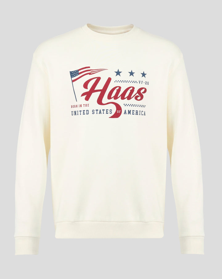 Haas Racing F1 USA Flag Sweatshirt - Egret Sweatshirts Haas F1 Racing Team 