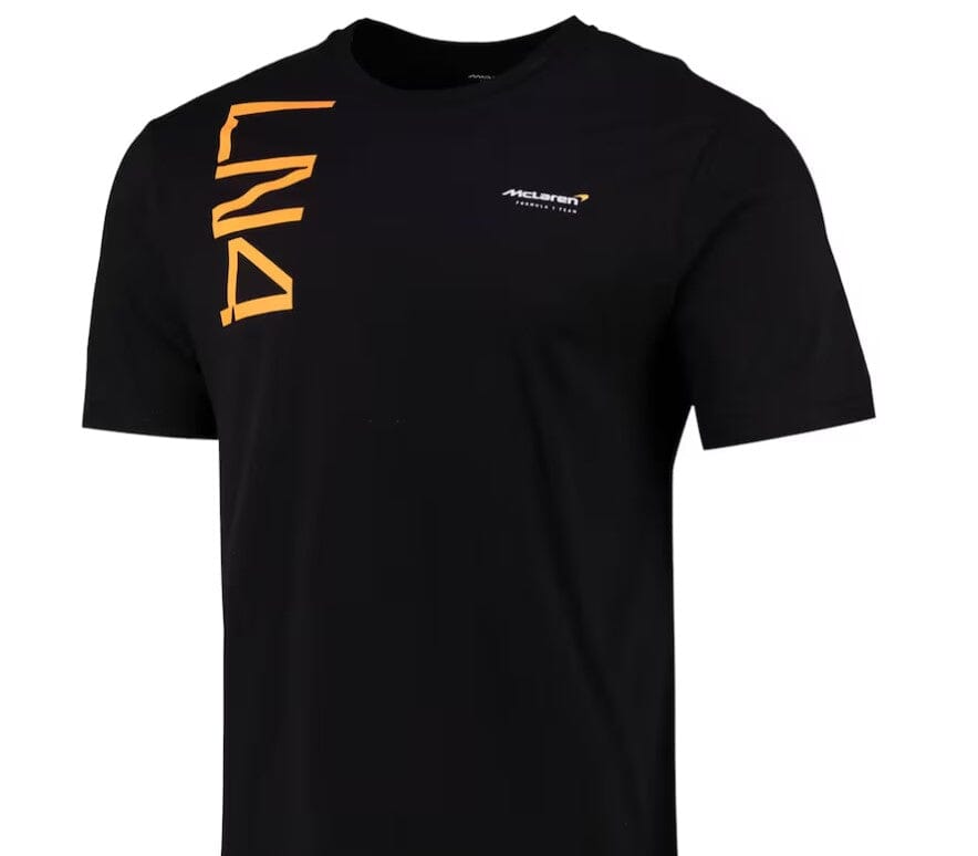 McLaren F1 Men's Lando Norris Core T-Shirt -Black/White/Nectarine/Storm Gray T-shirts McLaren-Castore S Black w/Necatrine 