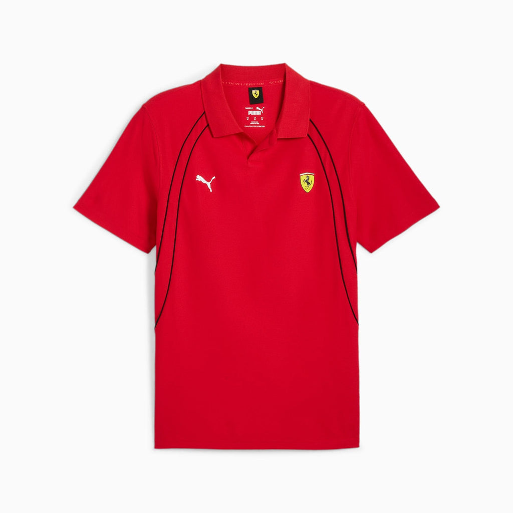 Scuderia Ferrari F1 Puma Men's Race Polo Shirt - White/Red Polos Scuderia Ferrari S Red 