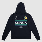 Ayrton Senna F1 #12 Pullover Hoodie - Navy Hoodies Ayrton Senna 