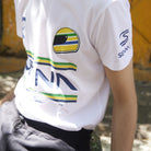 Ayrton Senna F1 Men's #12 Stripe T-Shirt - Navy/White/Yellow T-shirts Ayrton Senna 