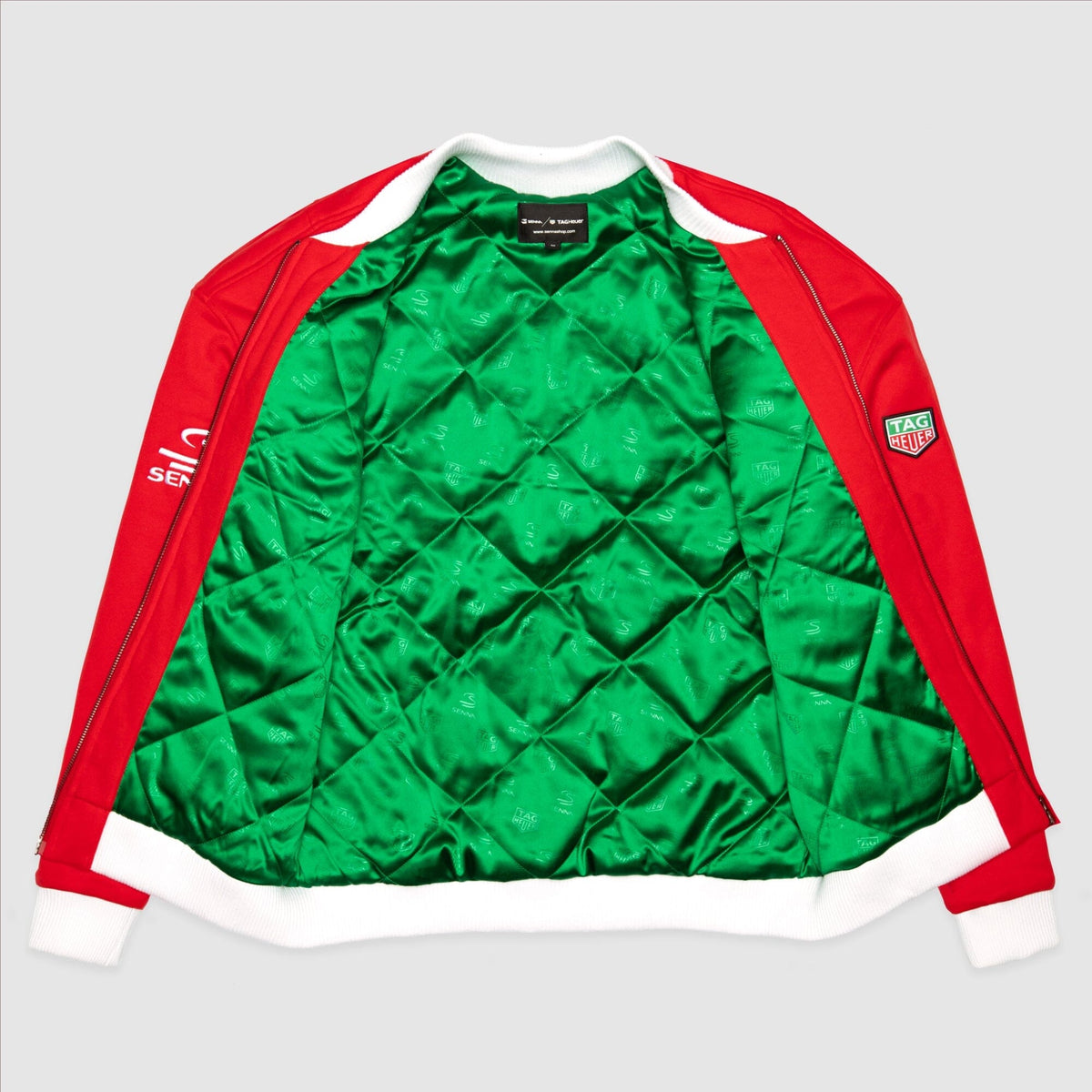 Ayrton Senna F1 x Tag Heuer Varsity Jacket - Red Jackets Ayrton Senna 
