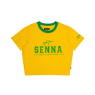 Ayrton Senna F1 Women's Brazil Crop T-Shirt - Yellow T-shirts Ayrton Senna 