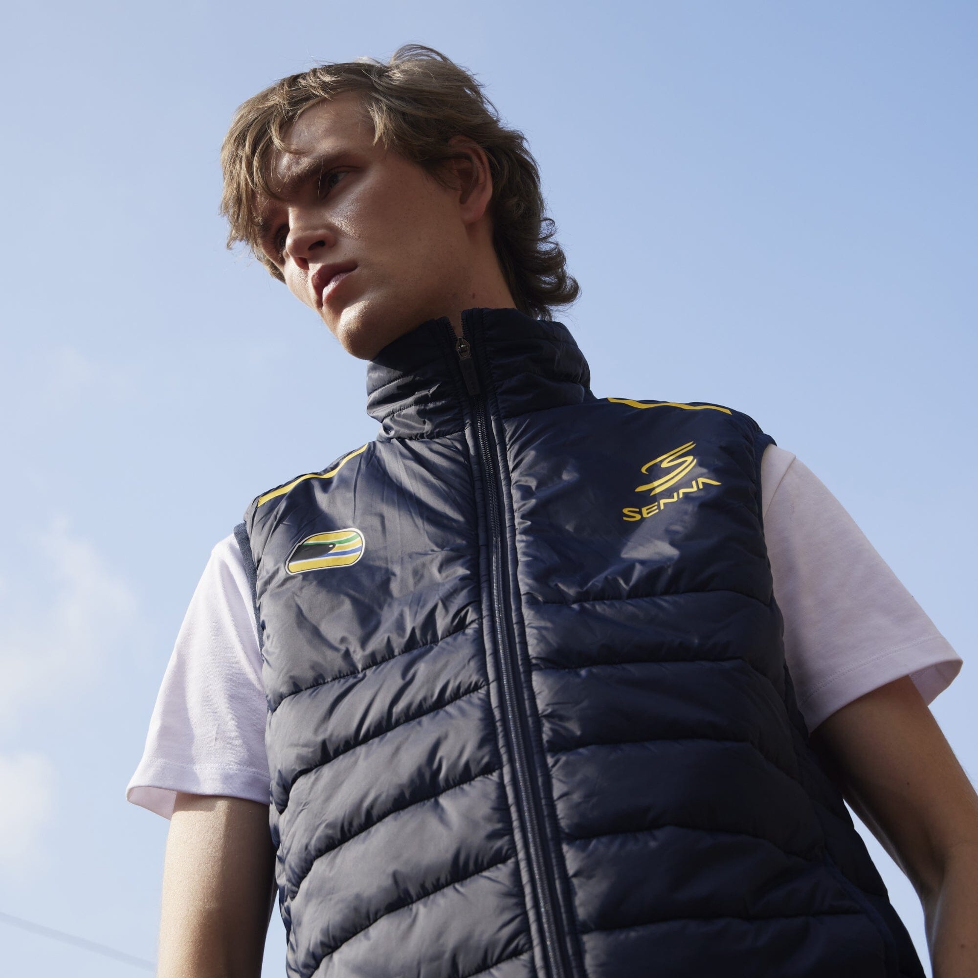 Ayrton Senna F1 Helmet Vest - Navy Vest Ayrton Senna 