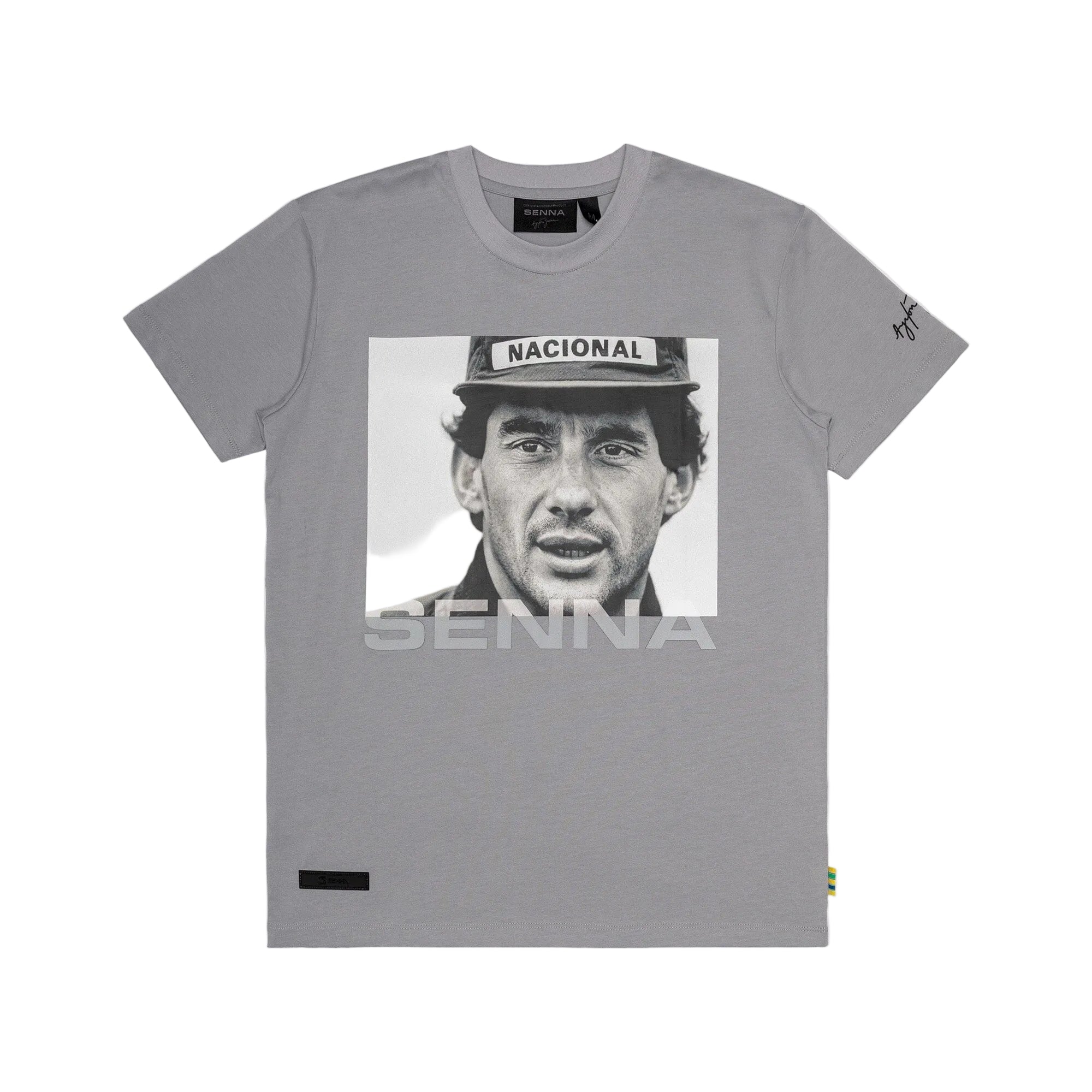 Ayrton Senna F1 Icon T-Shirt - Ash/White T-shirts Ayrton Senna XS Gray 