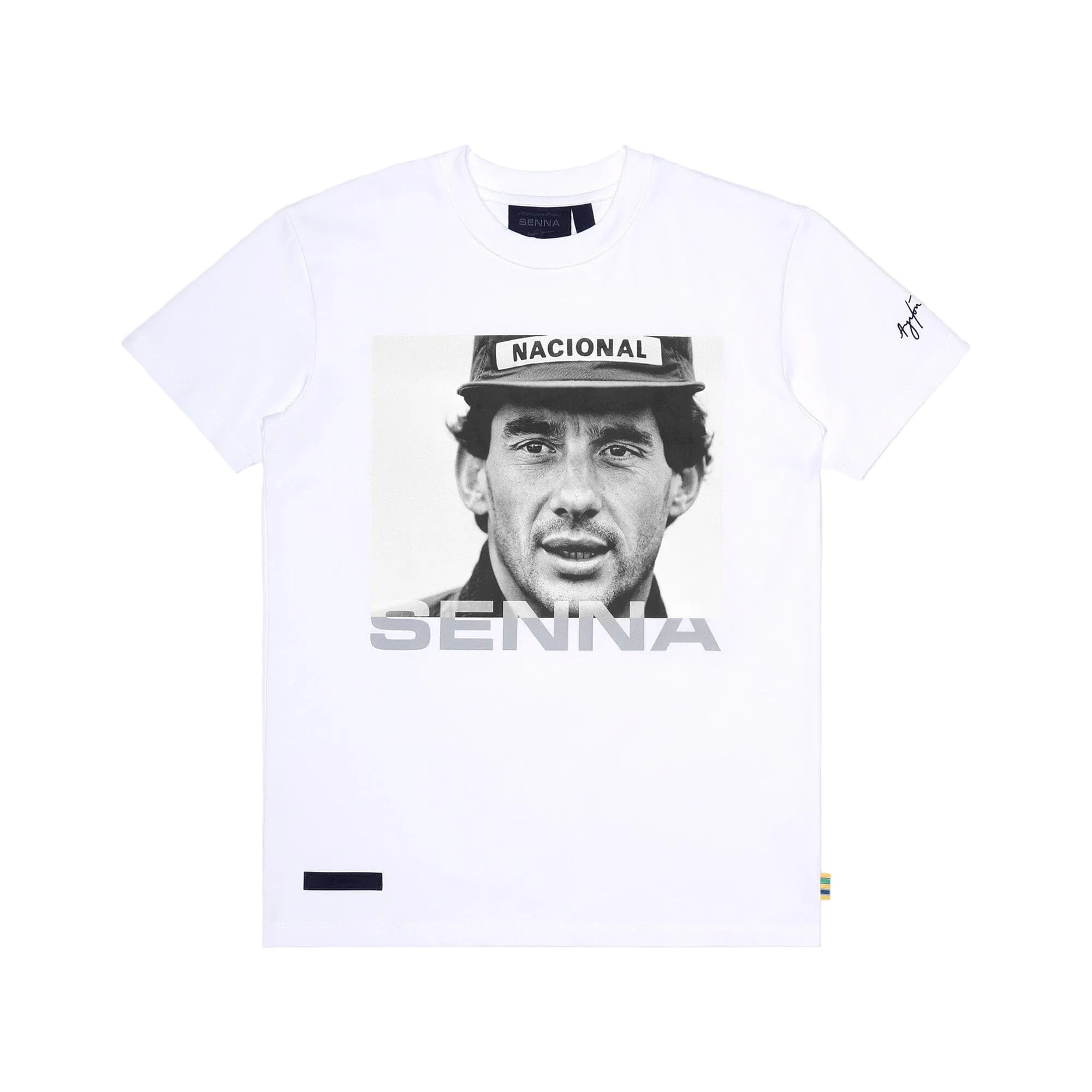 Ayrton Senna F1 Icon T-Shirt - Ash/White T-shirts Ayrton Senna XS White 