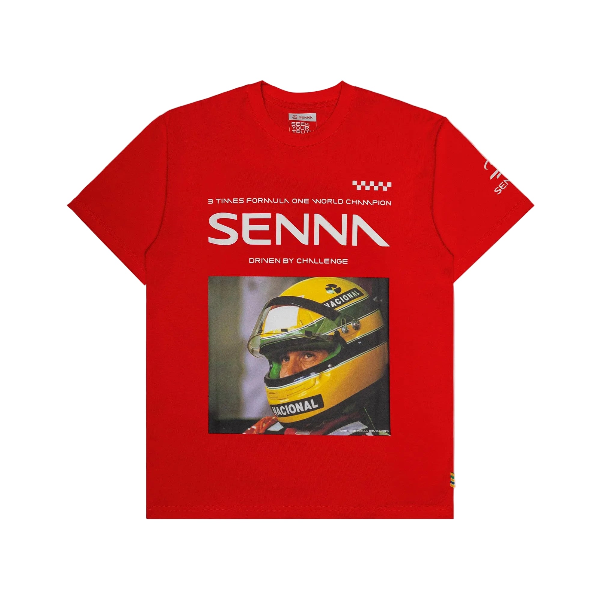 Ayrton Senna F1 Race T-Shirt - Black/Red T-shirts Ayrton Senna XS Red 