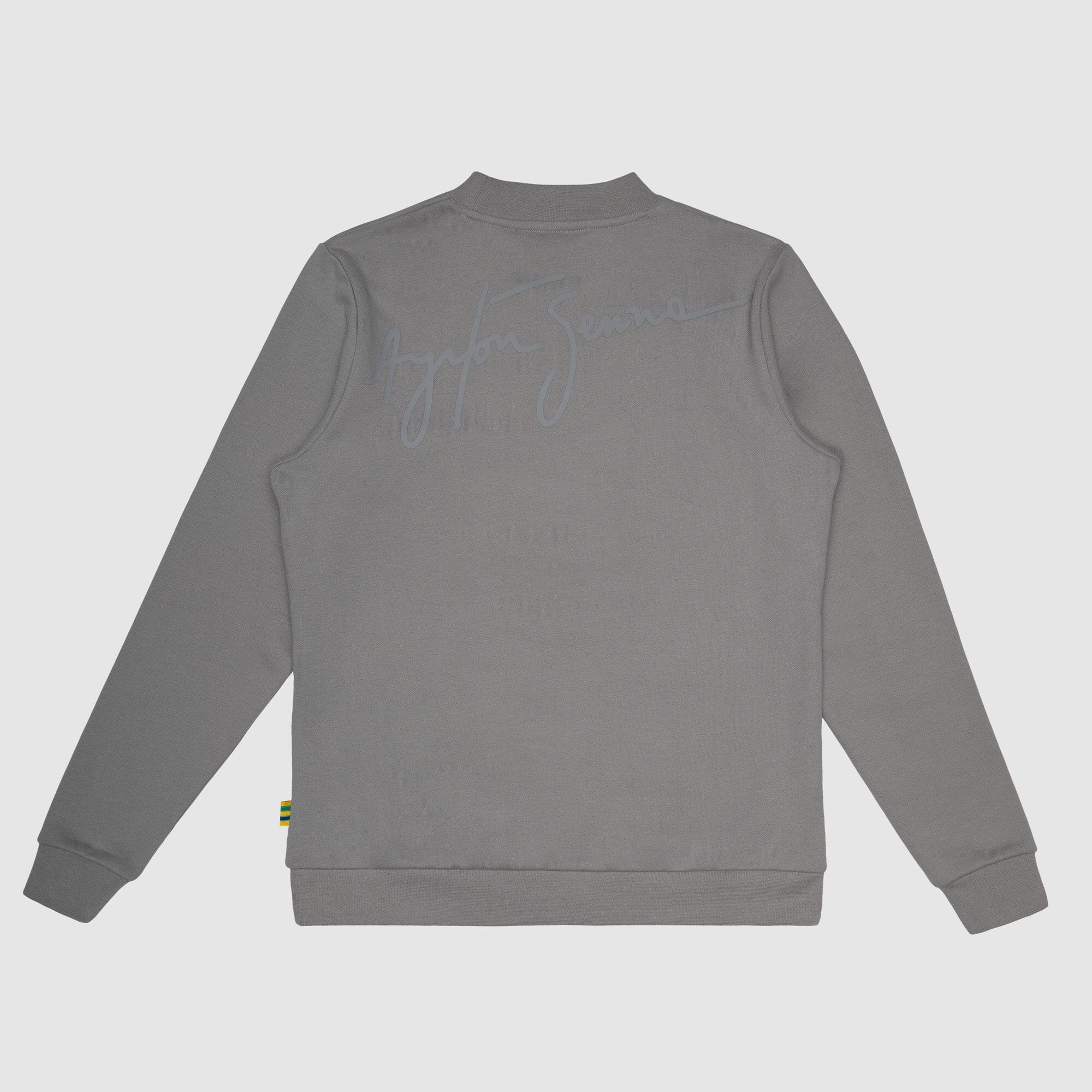 Ayrton Senna F1 Signature Crew Sweatshirt - Ash/Black Sweatshirt Ayrton Senna 