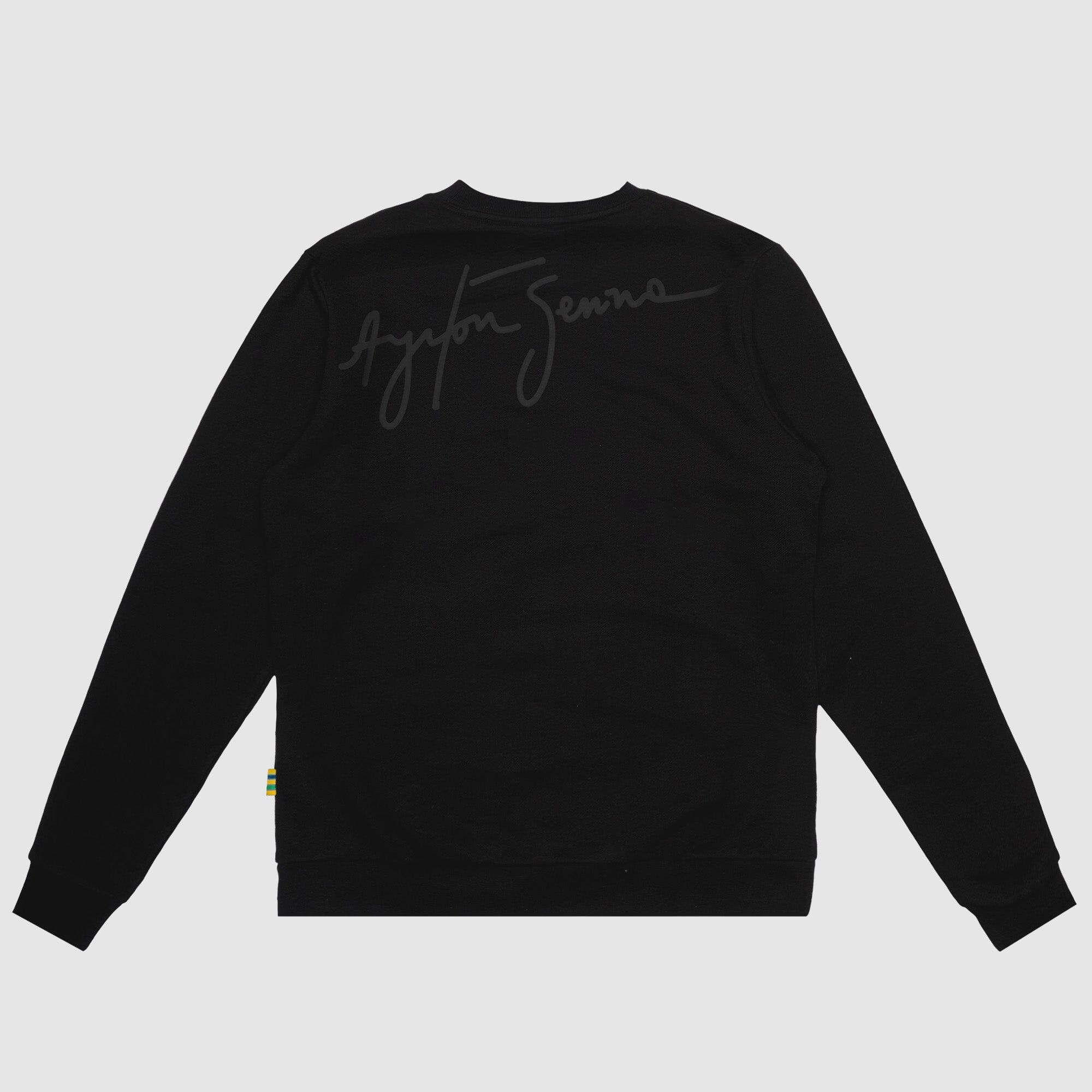 Ayrton Senna F1 Signature Crew Sweatshirt - Ash/Black Sweatshirt Ayrton Senna 