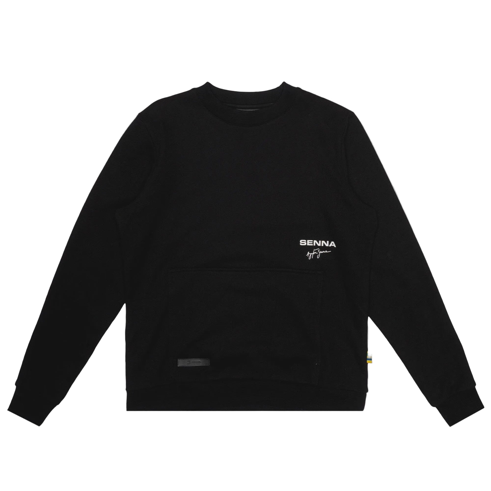 Ayrton Senna F1 Signature Crew Sweatshirt - Ash/Black Sweatshirt Ayrton Senna XS Black 