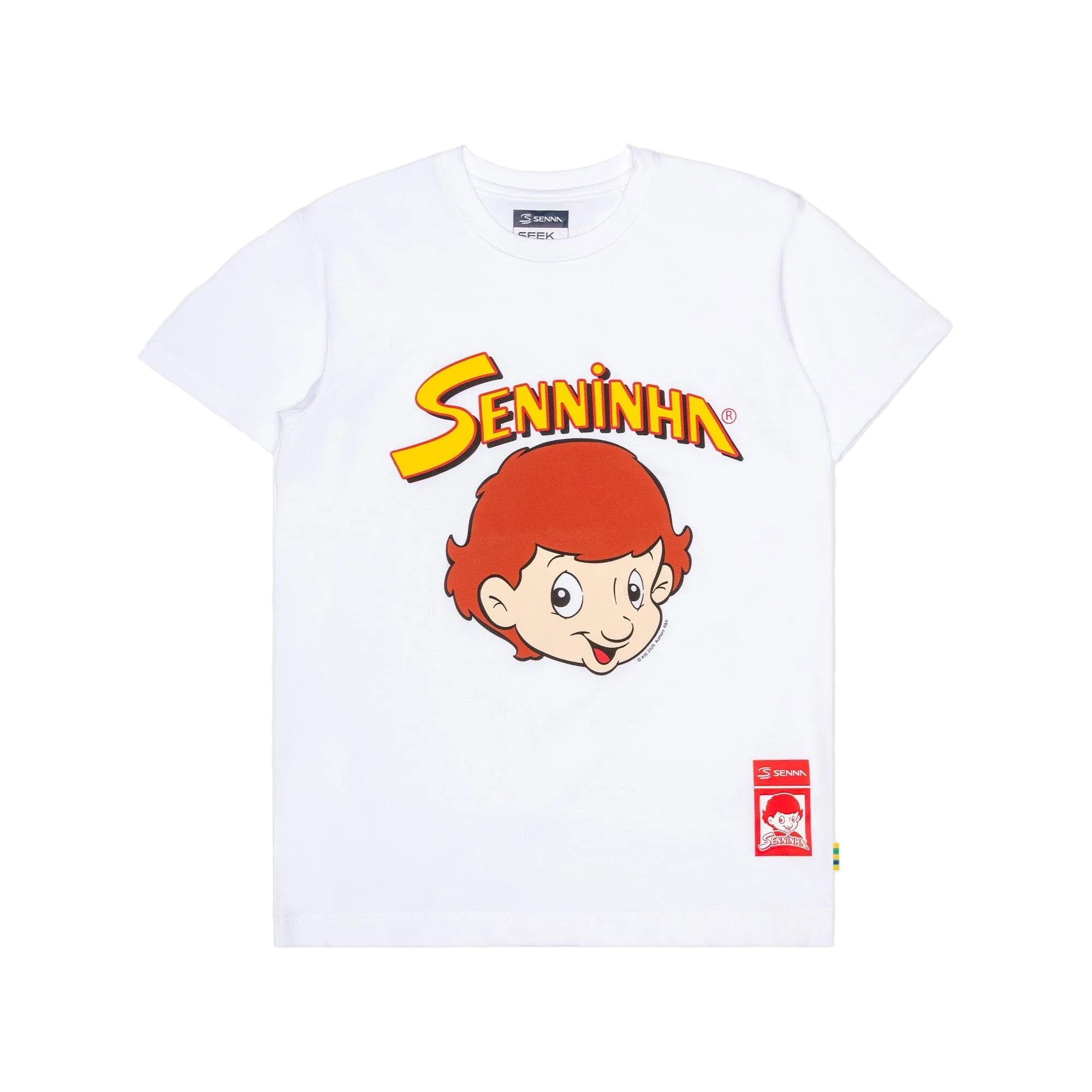 Ayrton Senna F1 Senninha Face T-Shirt - White T-shirts Ayrton Senna 