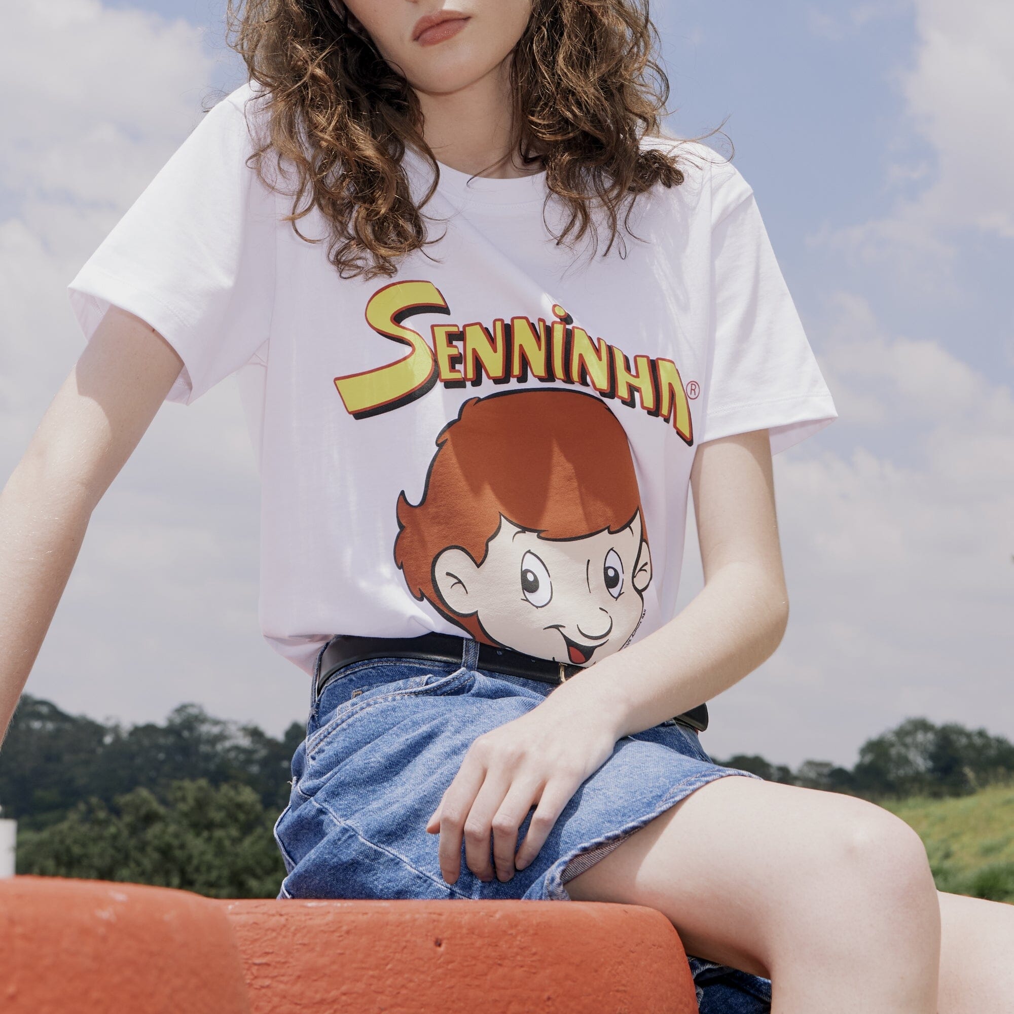Ayrton Senna F1 Senninha Face T-Shirt - White T-shirts Ayrton Senna 