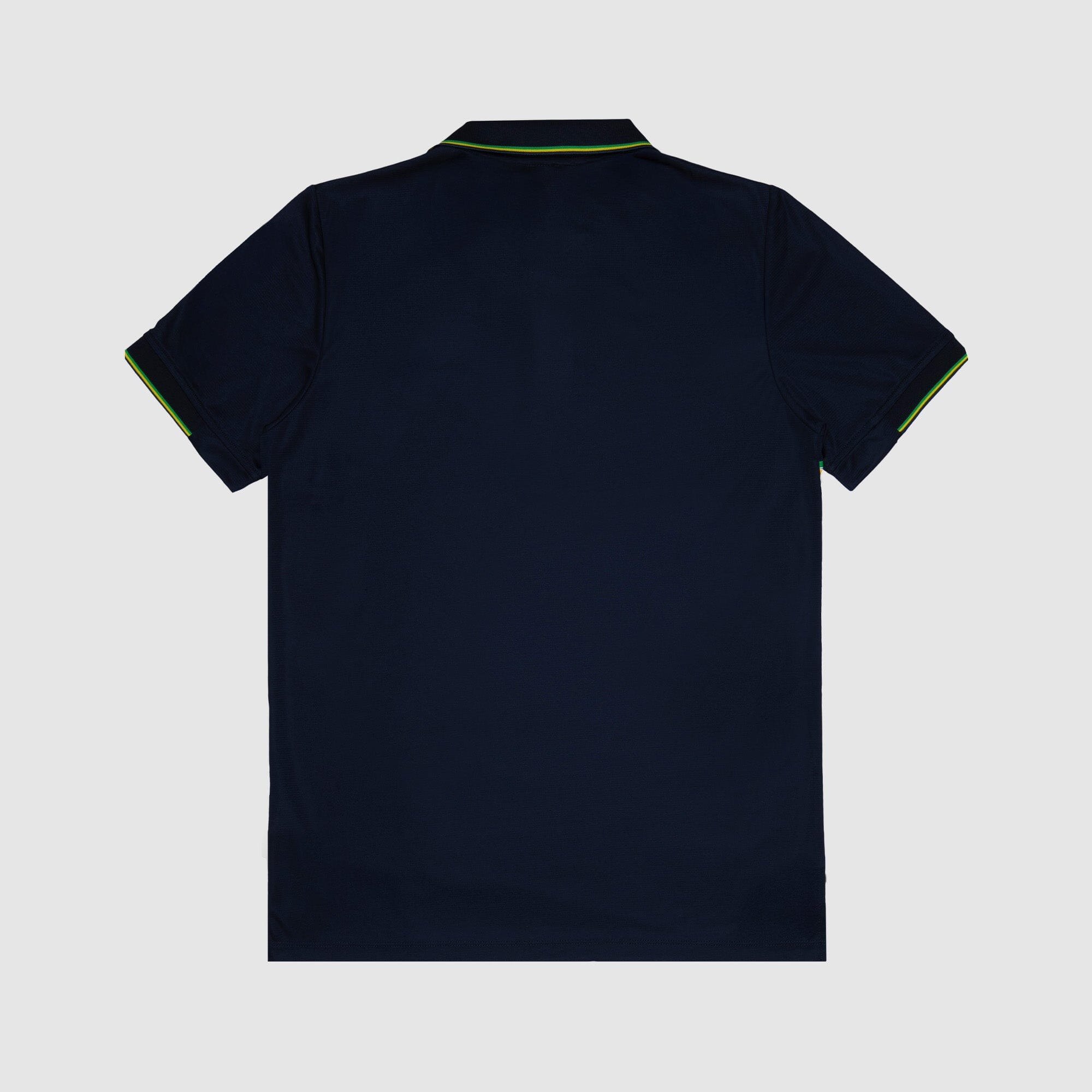Ayrton Senna F1 Striped Polyester Panel Polo Shirt - Navy Polos Ayrton Senna 