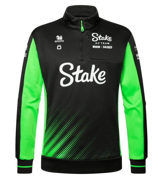Stake F1 Kick Sauber 2025 Men's Team 1/4 Zip Sweatshirt - Black