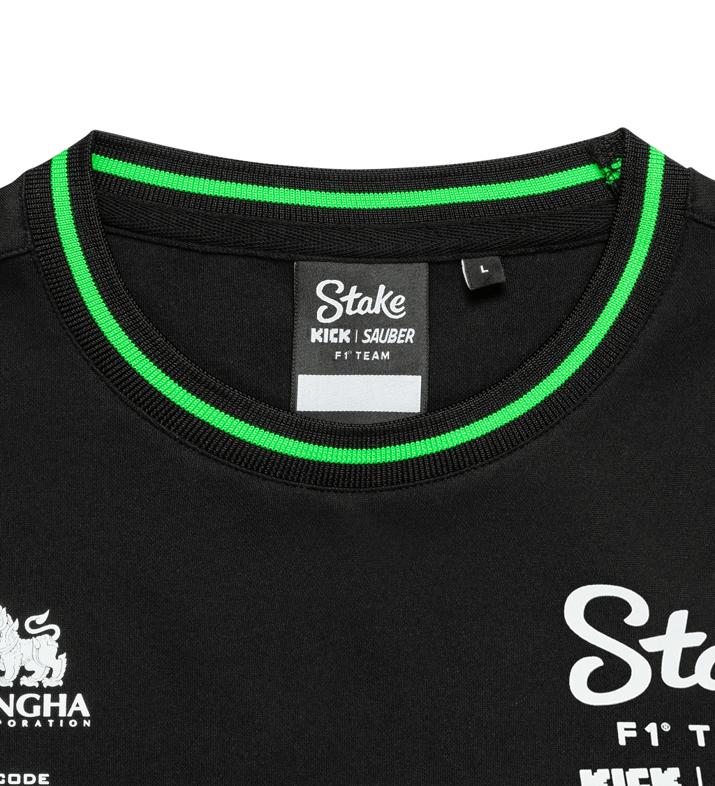 Stake F1 Kick Sauber 2025 Men's Team T-Shirt - Black T-shirts Stake F1 Kick Sauber 