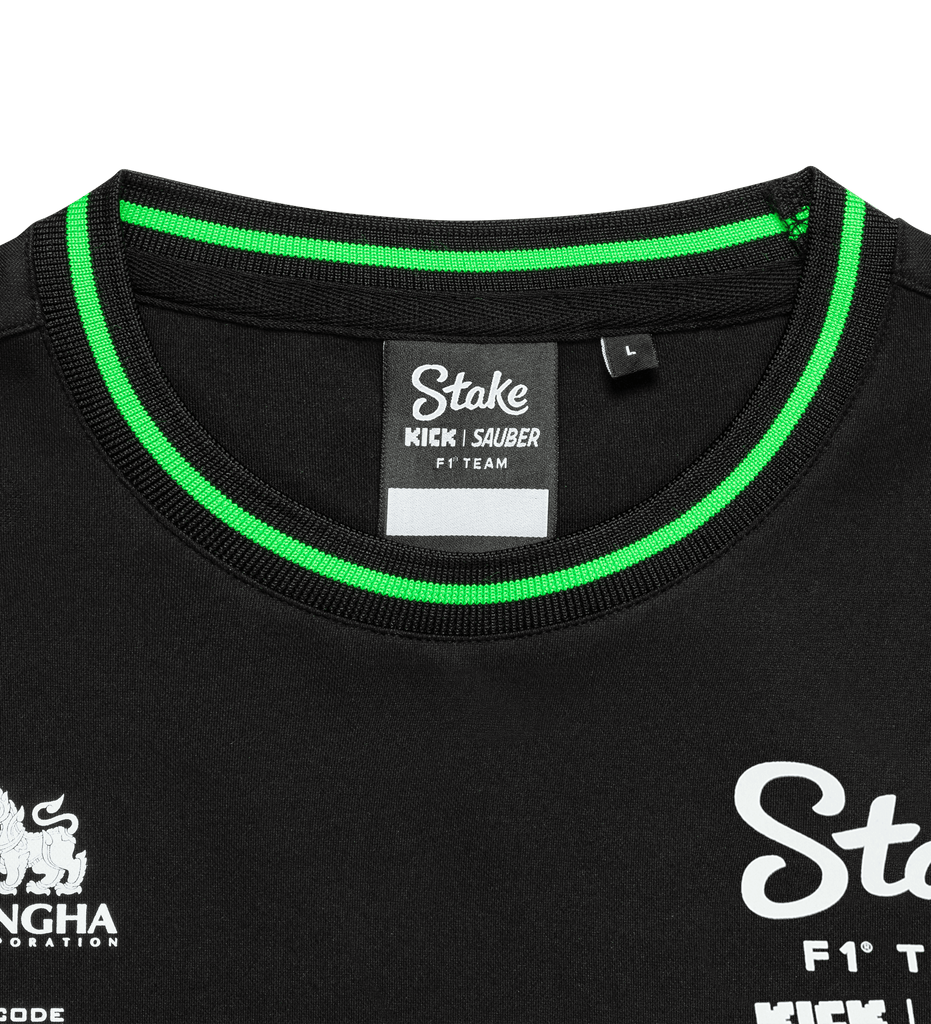 Stake F1 Kick Sauber 2025 Men's Team T-Shirt - Black T-shirts Stake F1 Kick Sauber 