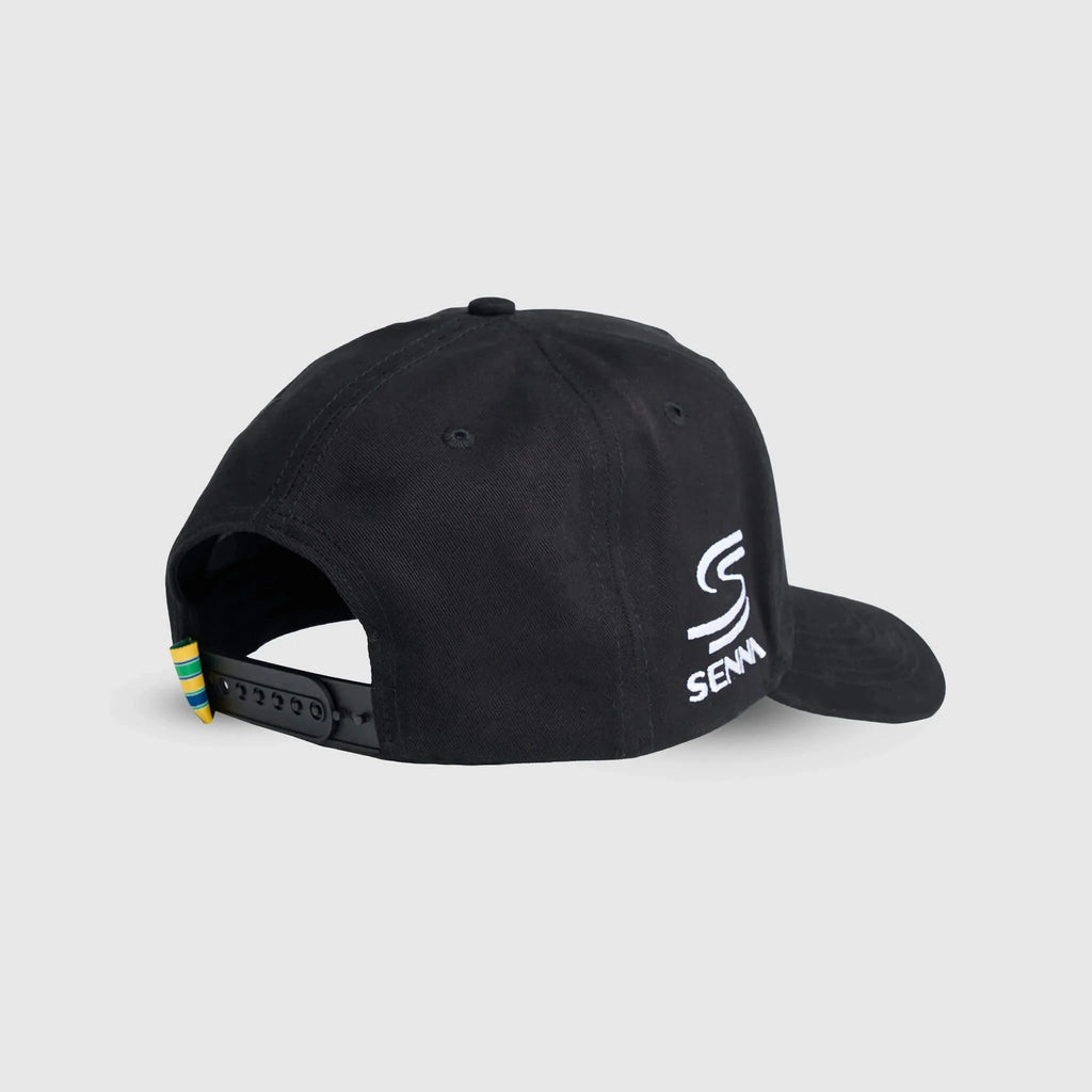 Ayrton Senna F1 x Tag Heuer 5 Panel Race Hat w/Hard Case - Black Hats Ayrton Senna 
