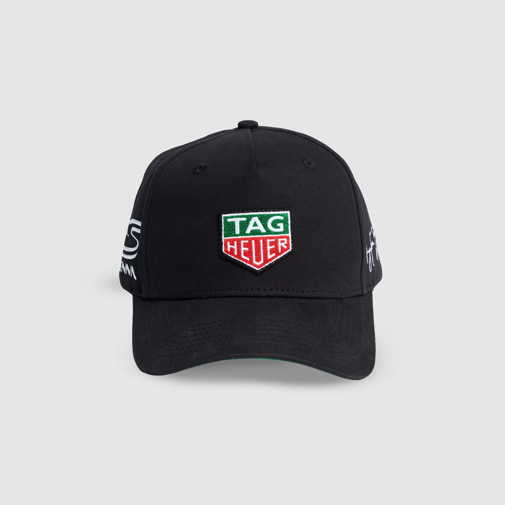 Ayrton Senna F1 x Tag Heuer 5 Panel Race Hat w/Hard Case - Black Hats Ayrton Senna 